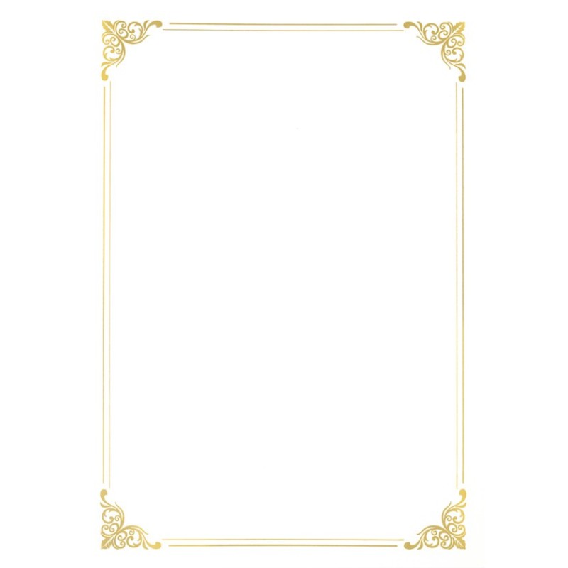 Certificat "Gold" – Papier Satiné A4 190g/m² avec Détails Dorés | Papely.fr