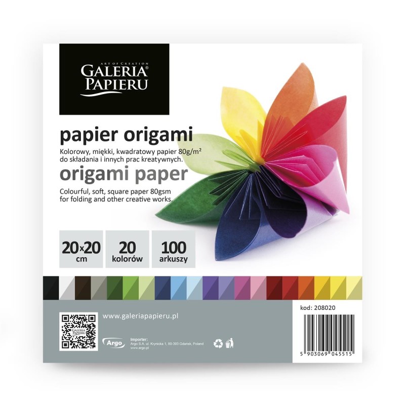 Papier Origami 20x20 cm - 100 Feuilles Multicolores | Papely.fr
